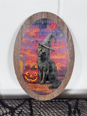 NEW 2026 Target Bullseye Playground Black Cat Halloween Wood Decor